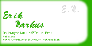erik markus business card
